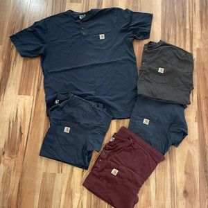 Men’s Carhartt Henley Short Sleeve XLT Work-wear, Lot of 5